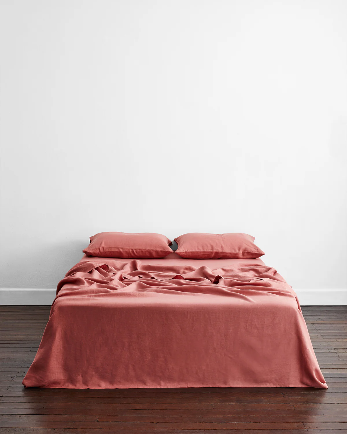 Pink Clay 100% French Flax Linen Flat Sheet - Image 3