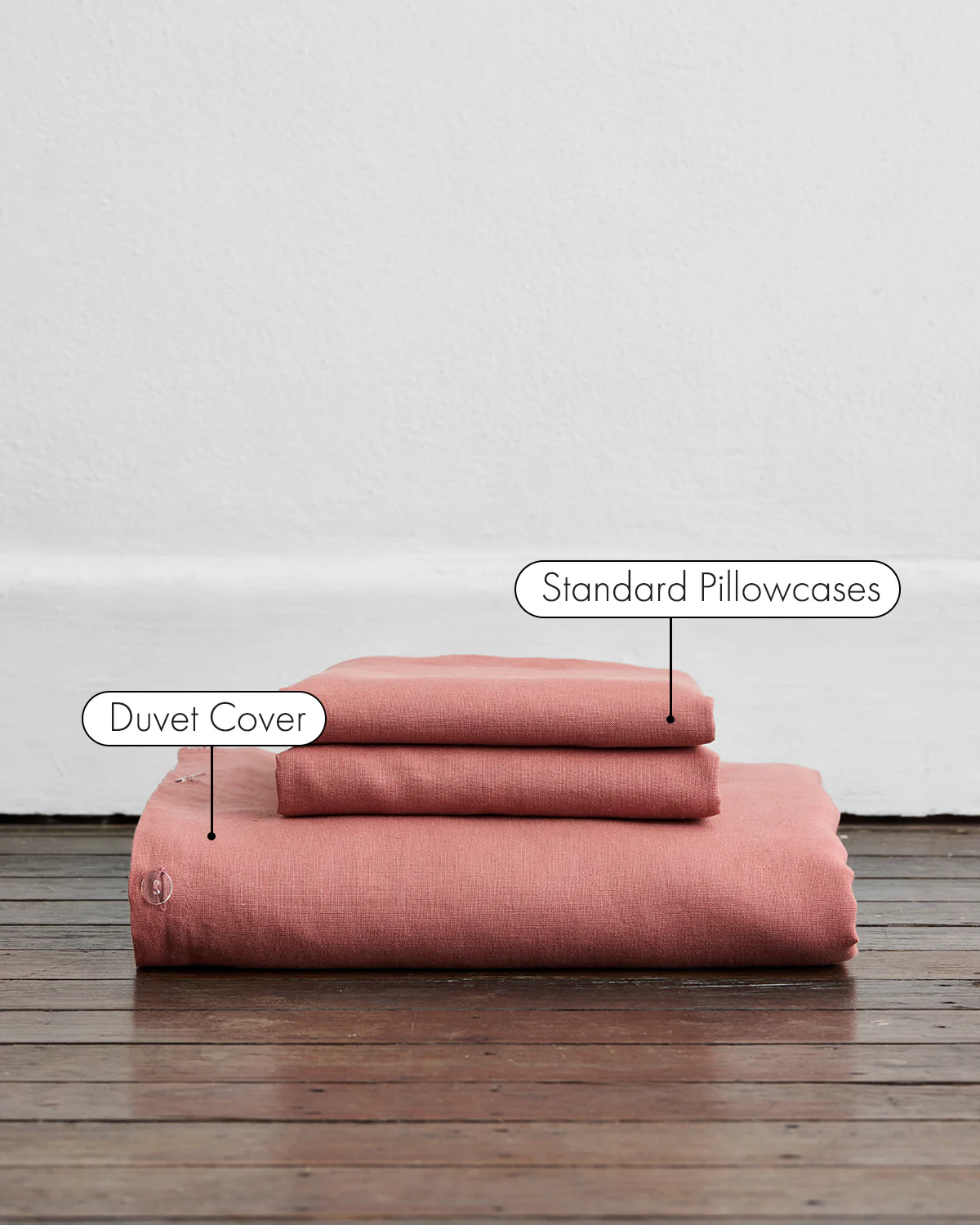 Pink Clay 100% French Flax Linen Duvet Cover Set - Image 2