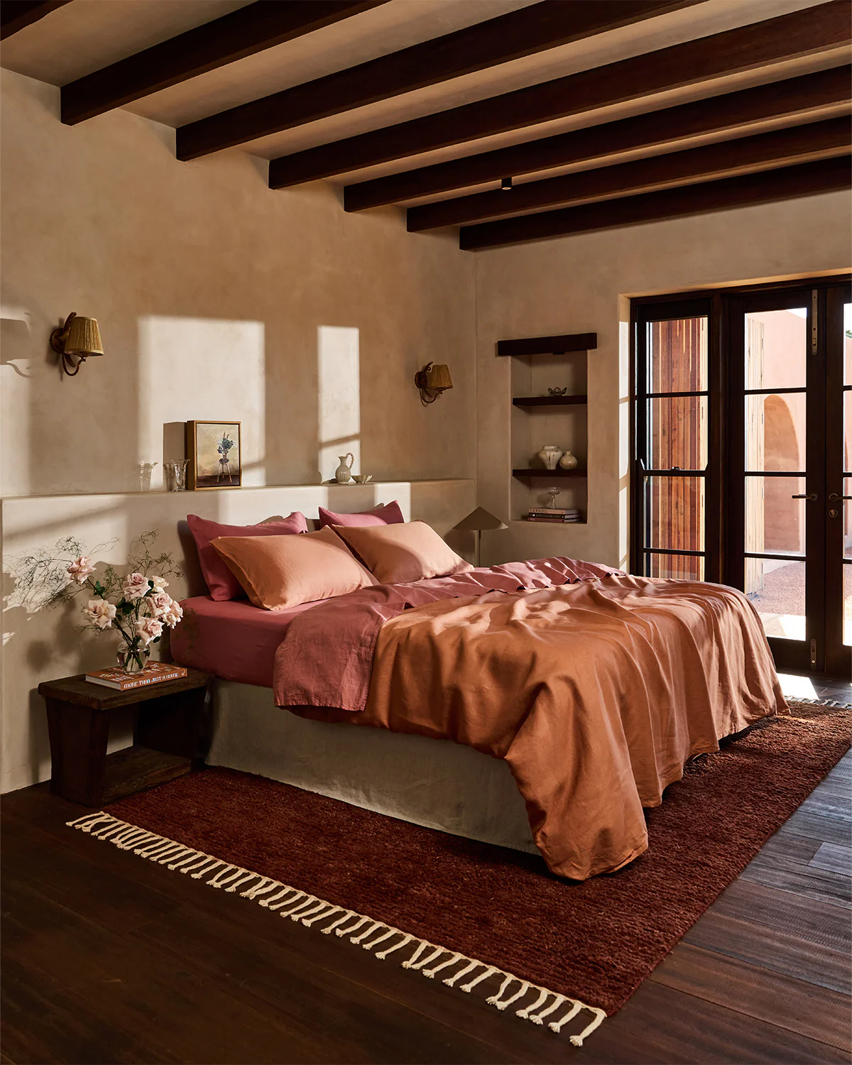 Pink Clay 100% French Flax Linen Flat Sheet - Image 5