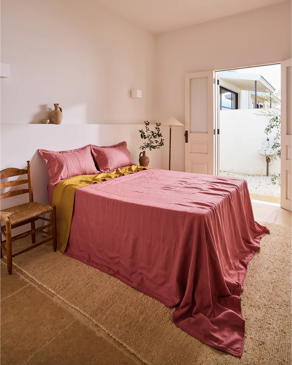 Pink Clay Quilted Pillowcases (Set of Two) - Image 2
