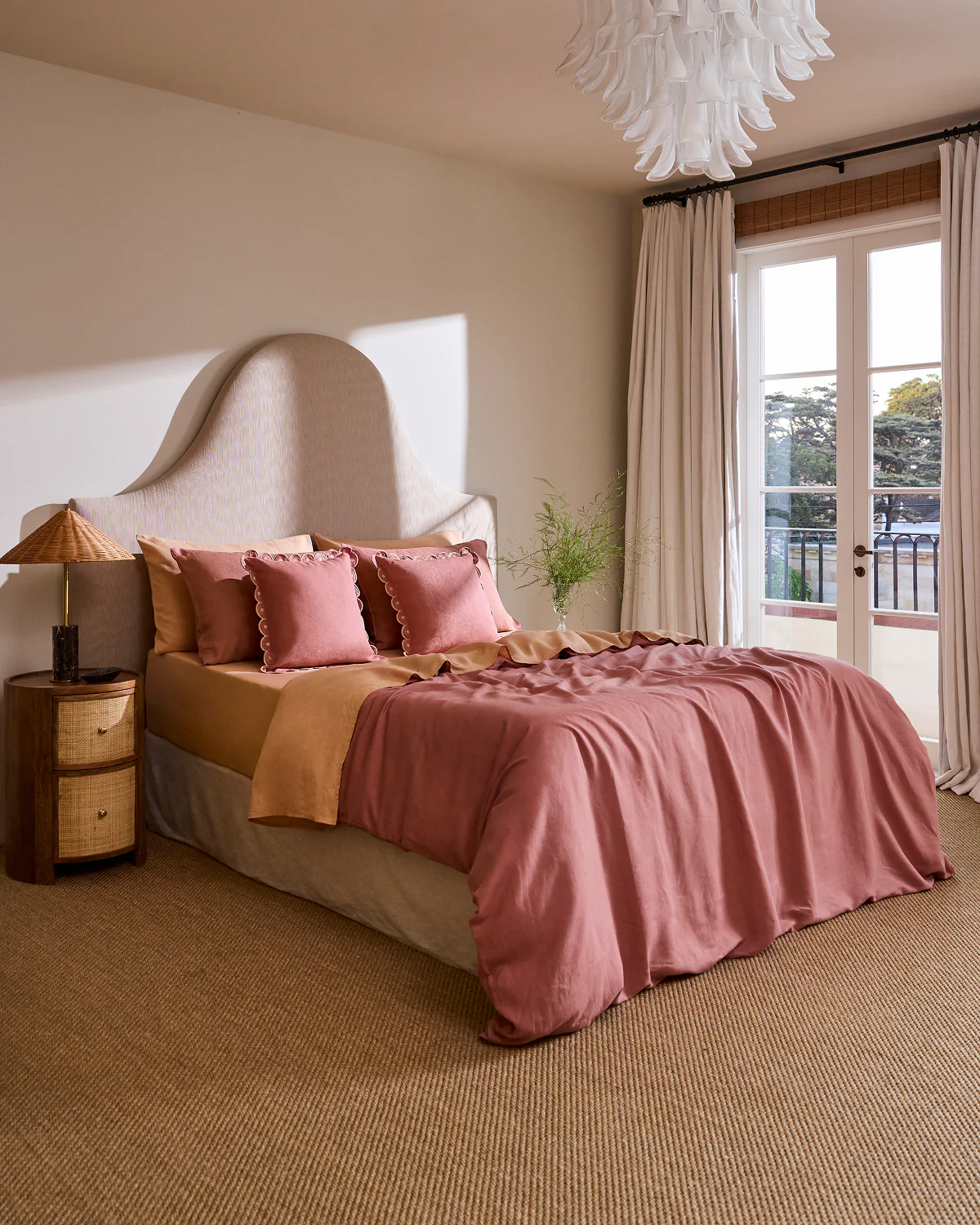 Terracotta 100% French Flax Linen Flat Sheet - Image 6