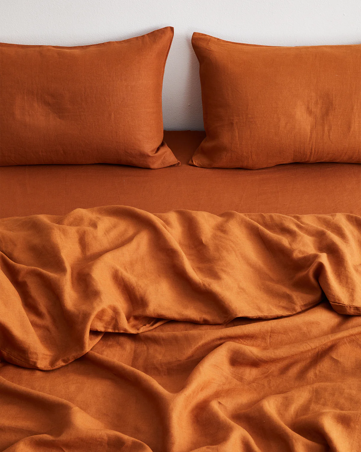 Rust 100% French Flax Linen Duvet Cover - Image 3