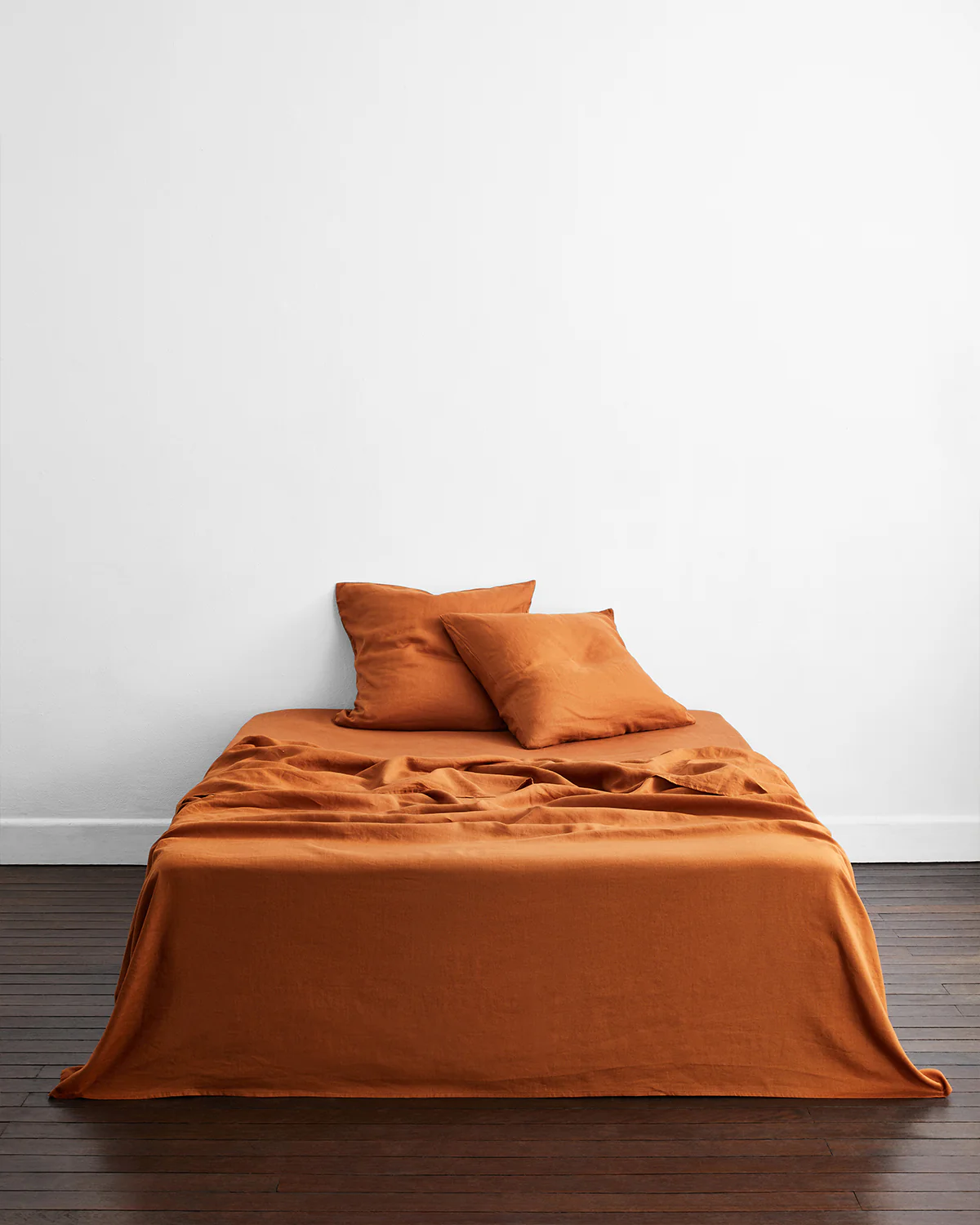 Rust 100% French Flax Linen European Pillowcases (Set of Two) - Image 3