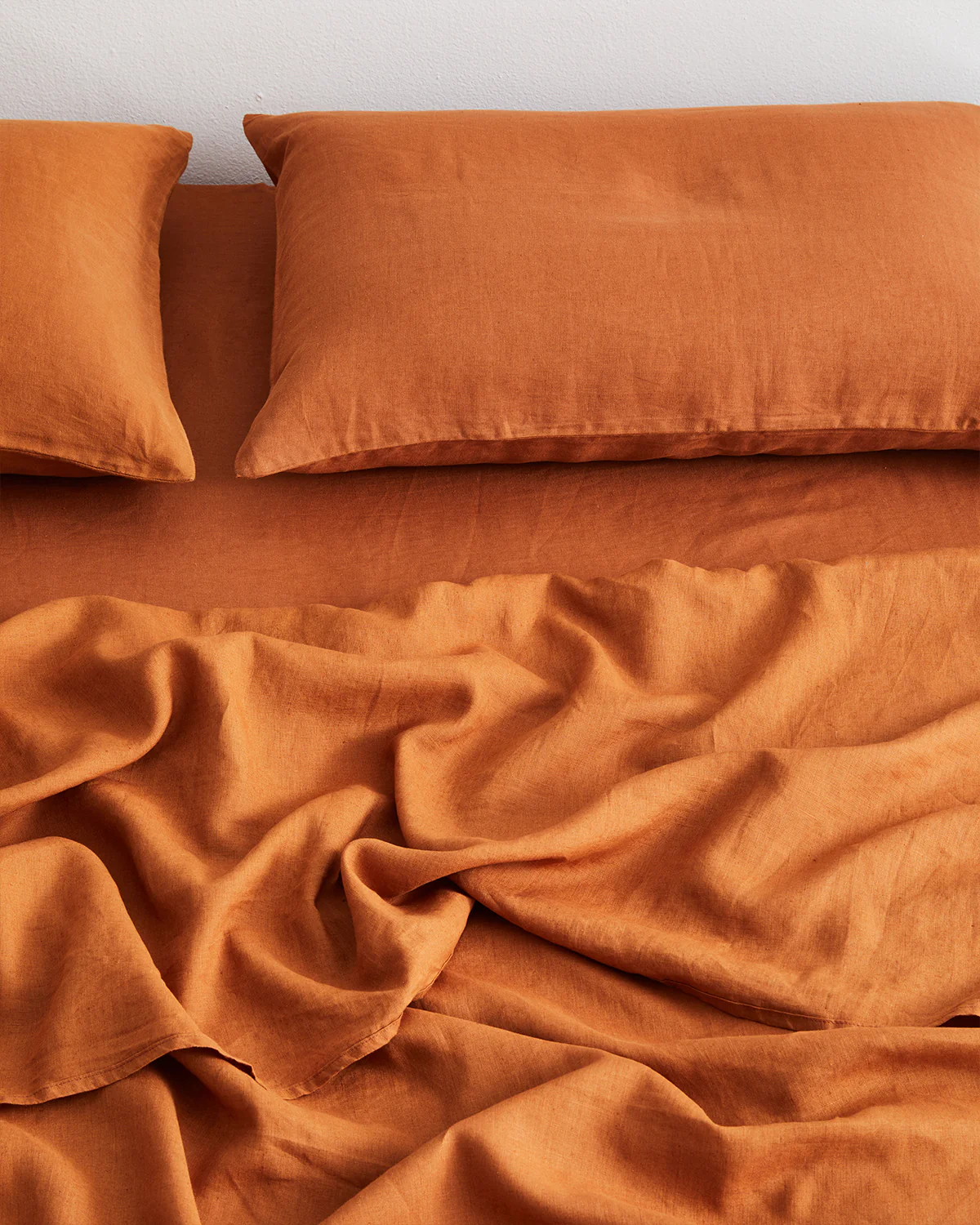 Rust 100% French Flax Linen Fitted Sheet - Image 2