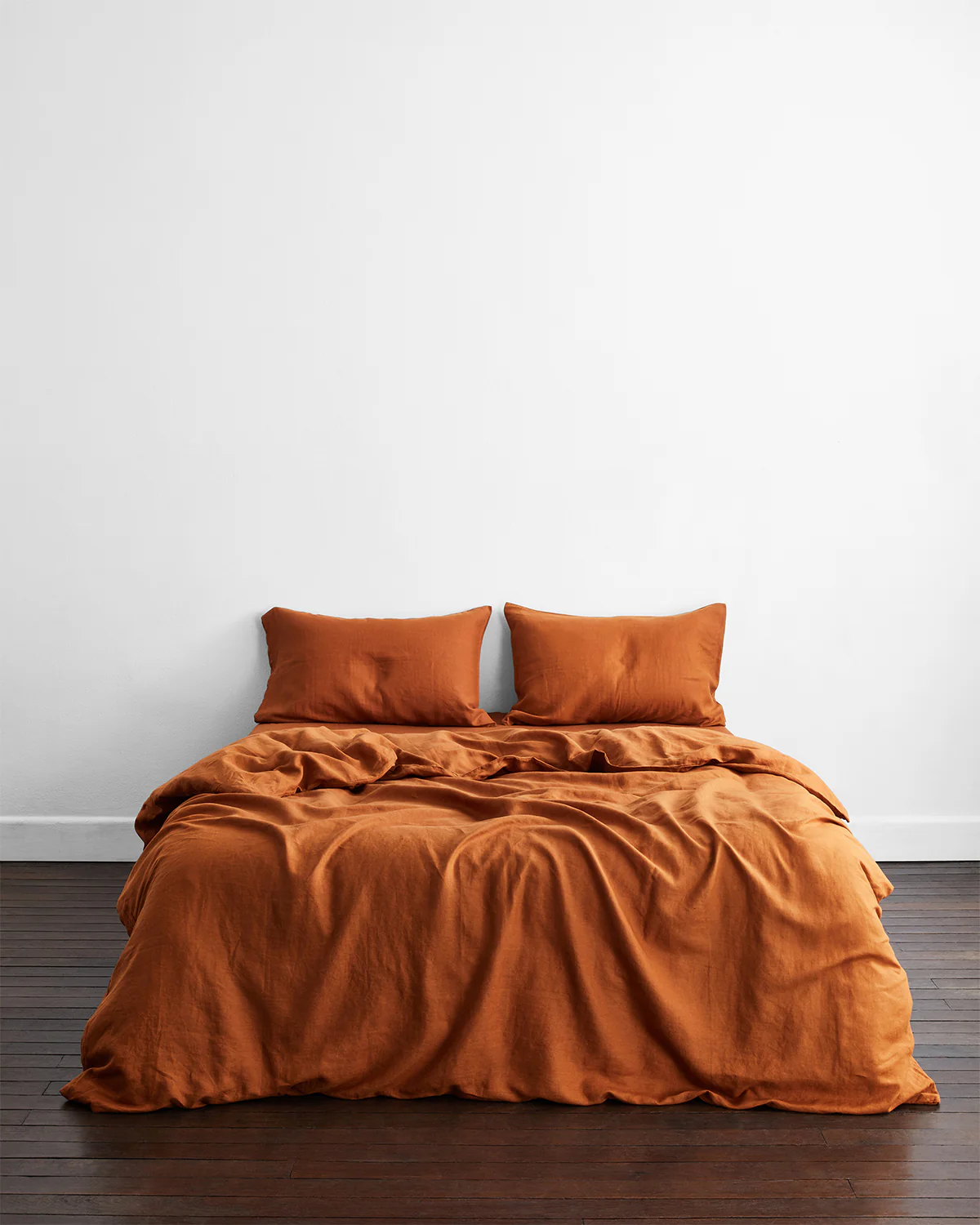 Rust 100% French Flax Linen Pillowcases (Set of Two) - Image 3