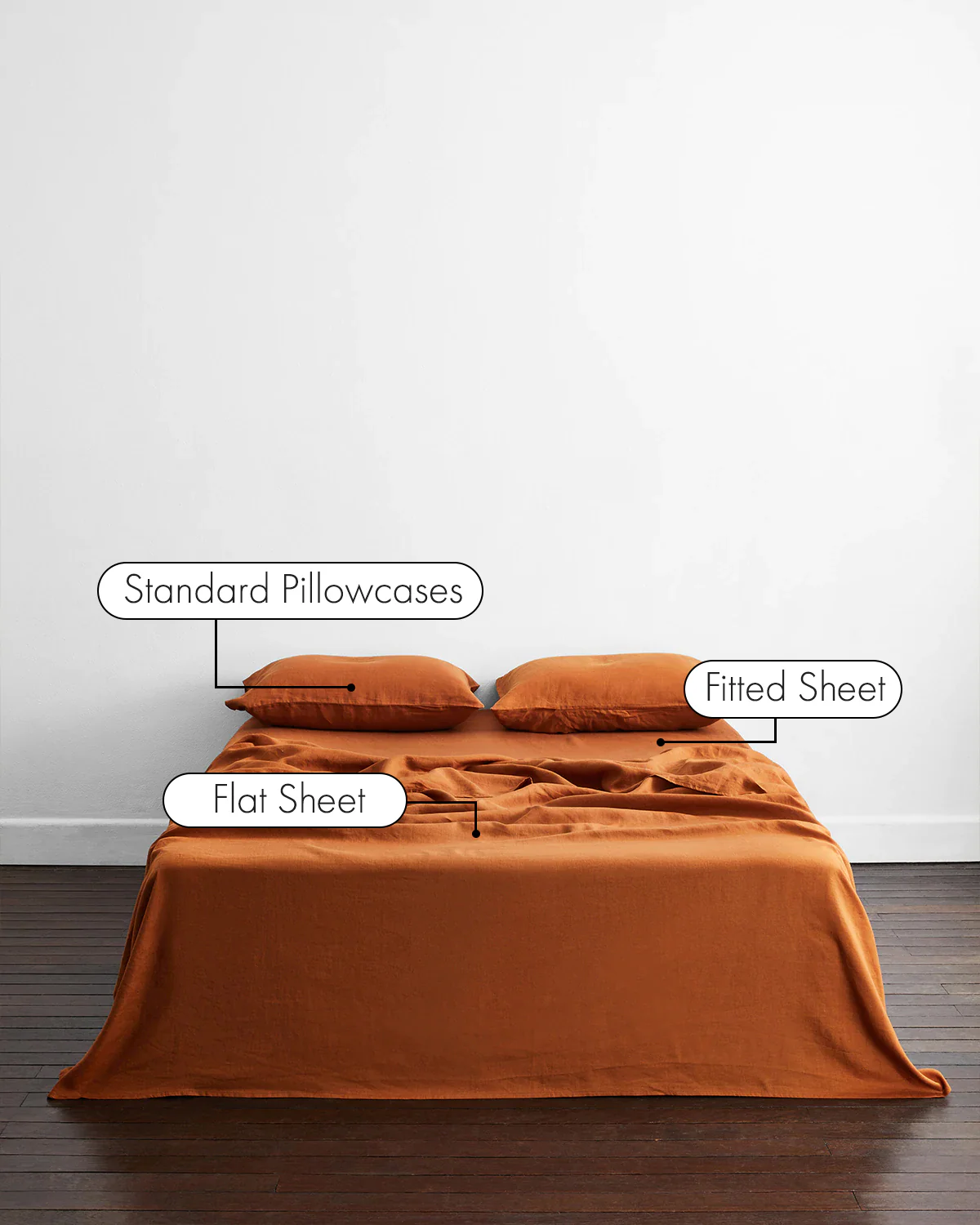 Rust 100% French Flax Linen Sheet Set - Image 2