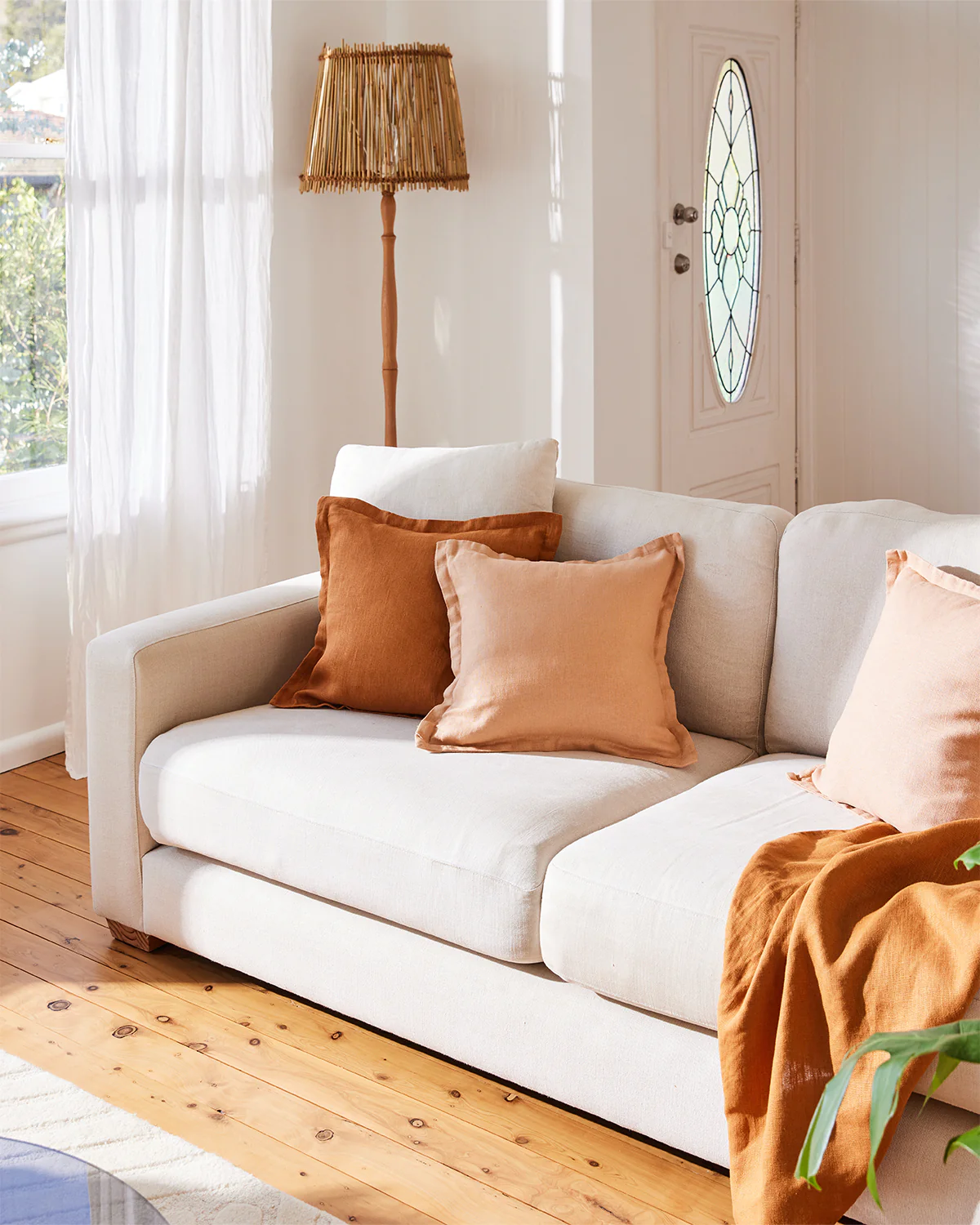Rust 100% French Flax Linen Cushion Cover - Image 5