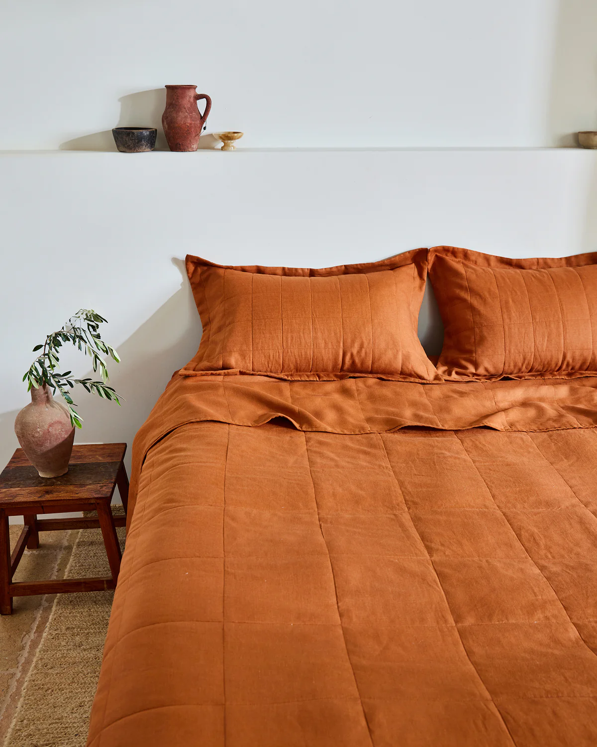 Rust Quilted Pillowcases (Set of Two) - Image 3