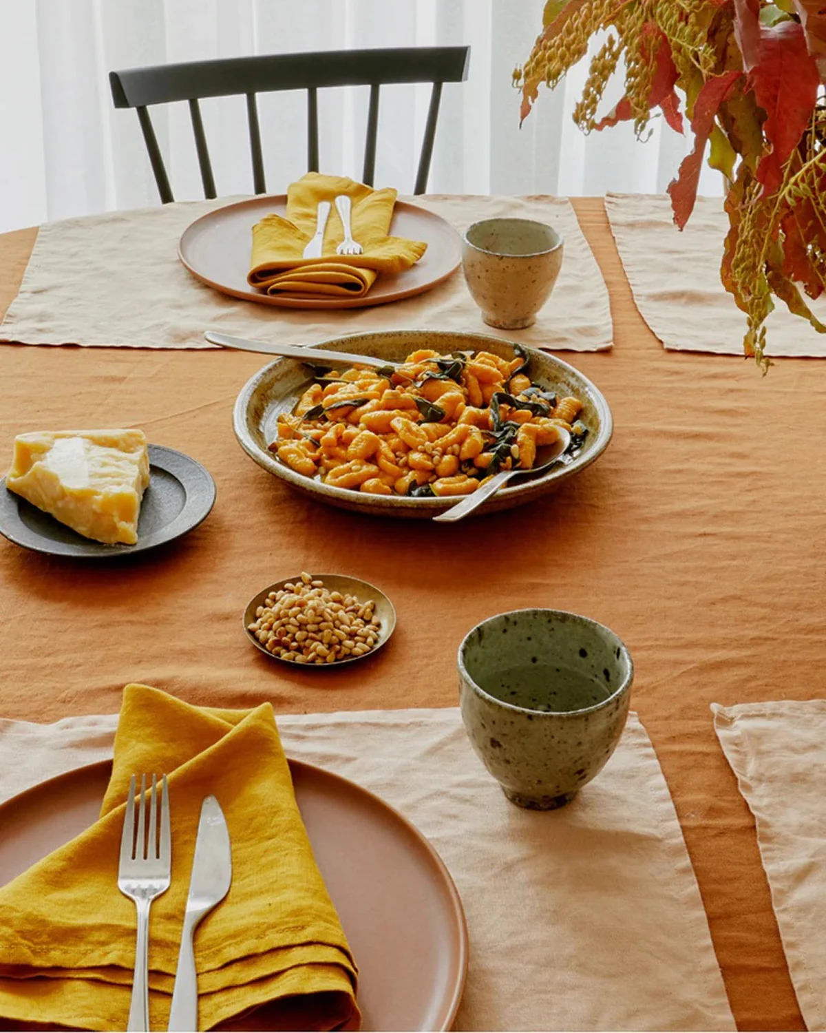 Terracotta 100% French Flax Linen Placemats (Set of Four) - Image 4