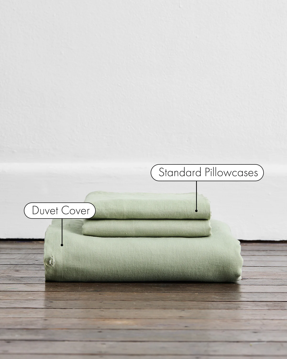 Sage 100% French Flax Linen Duvet Cover Set - Image 2