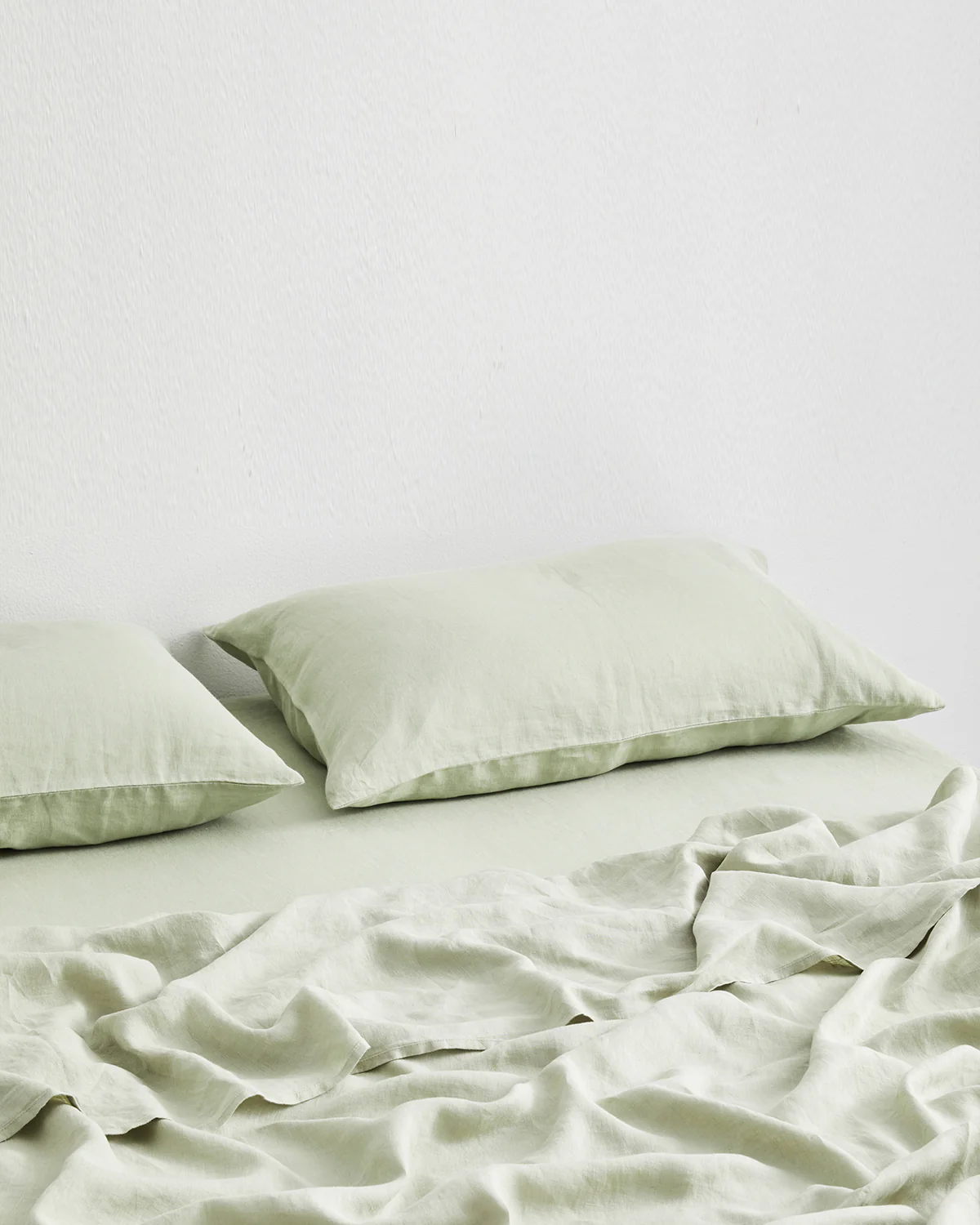 Sage 100% French Flax Linen Fitted Sheet - Image 3