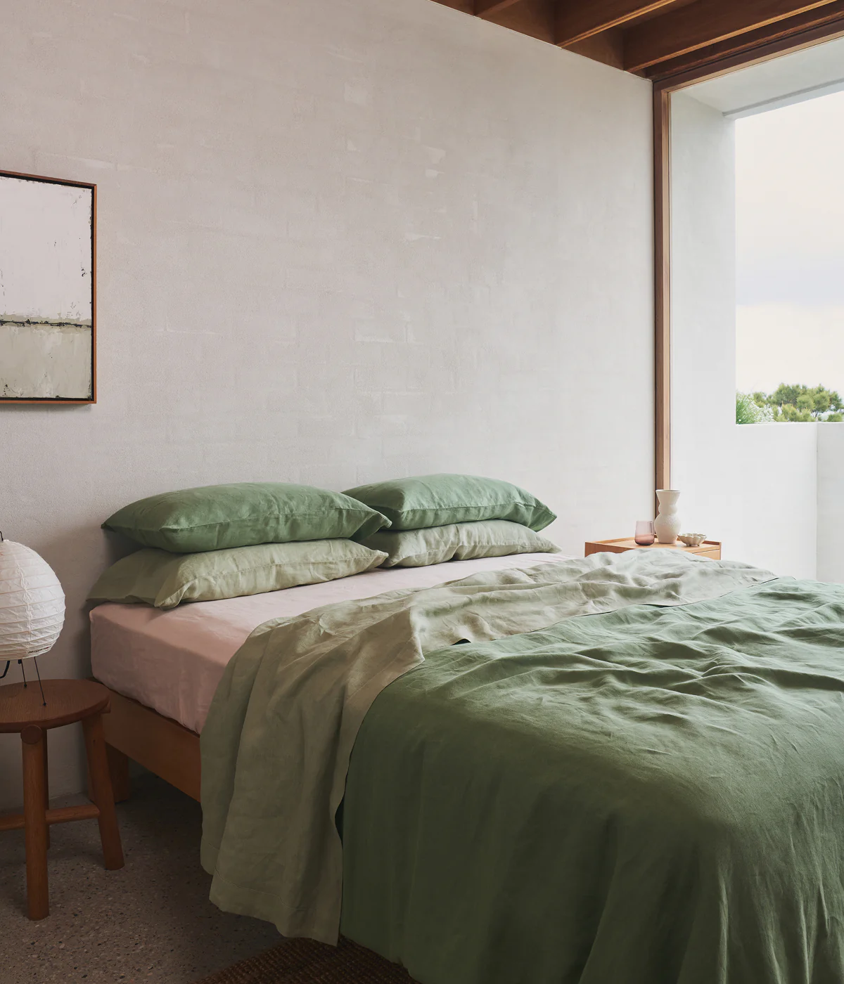 Sage 100% French Flax Linen King Pillowcases (Set of Two) - Image 3