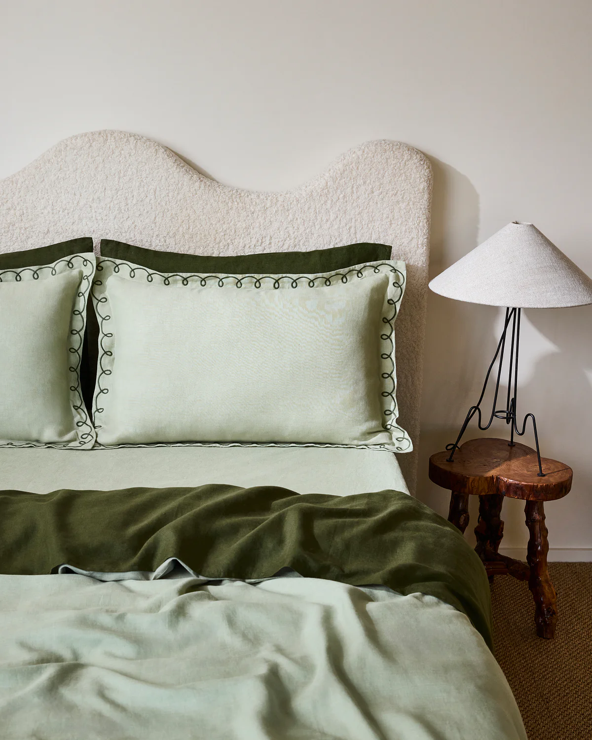 Sage & Olive 100% French Flax Linen Swirl Pillowcases (Set of Two) - Image 4