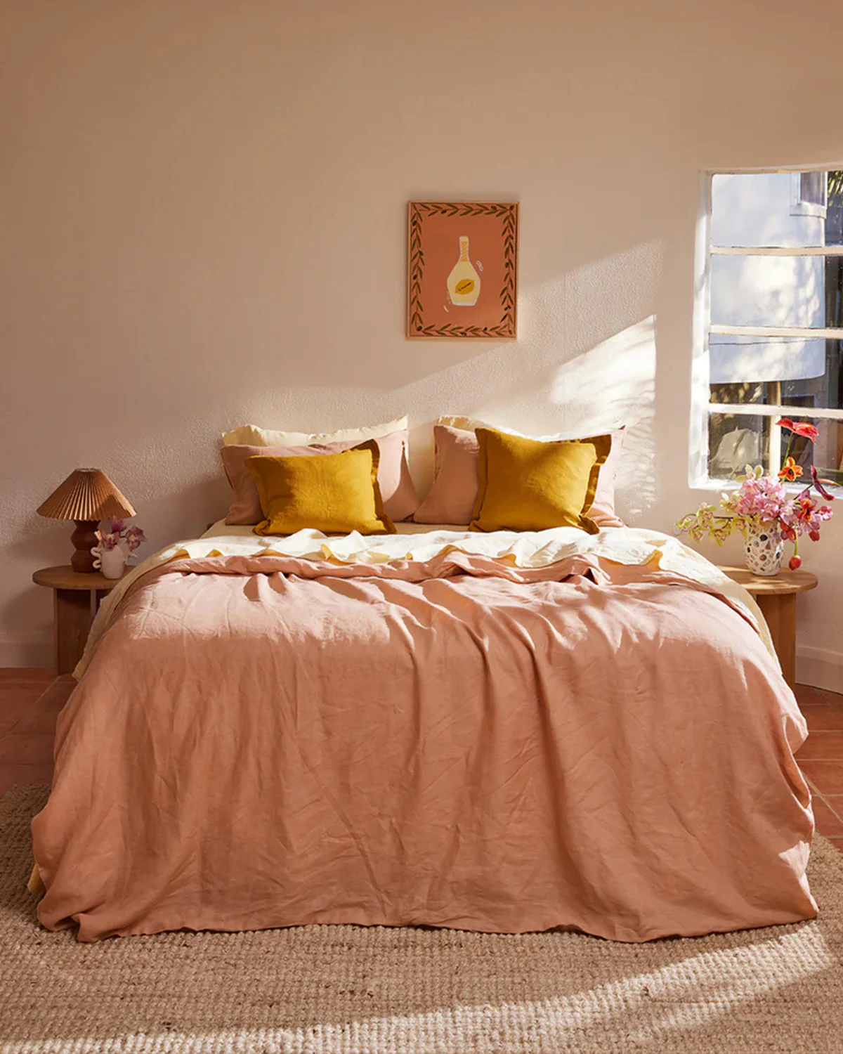 Terracotta 100% French Flax Linen Bedding Set - Image 5
