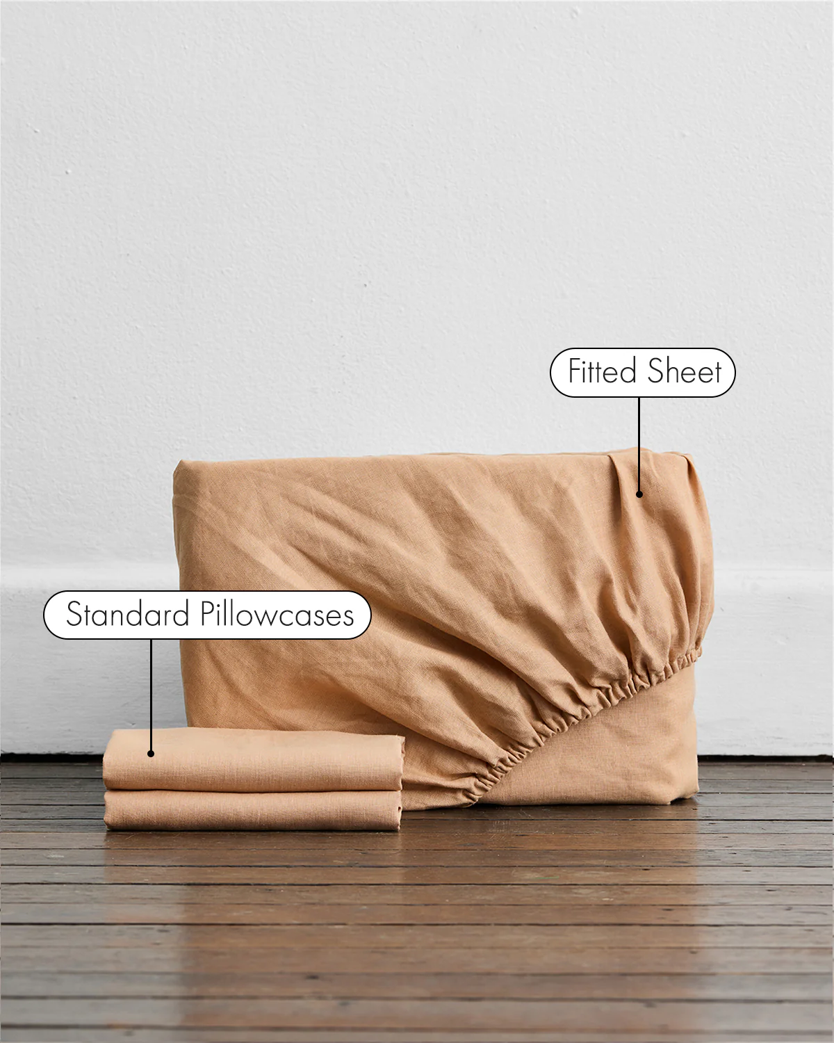 Terracotta 100% French Flax Linen Fitted Sheet Set - Image 2