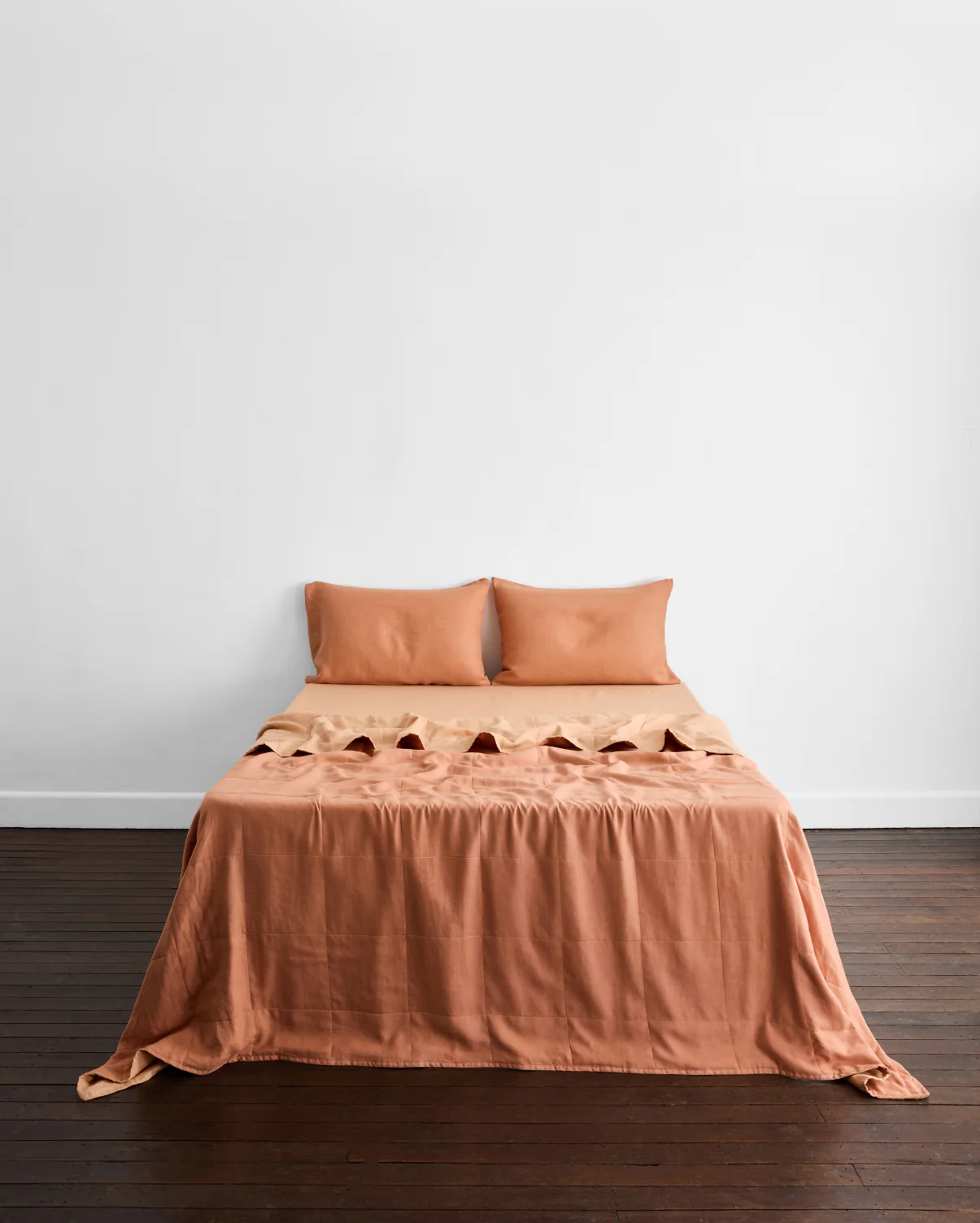Terracotta & Hazelnut 100% French Flax Linen Quilt Set - Image 2