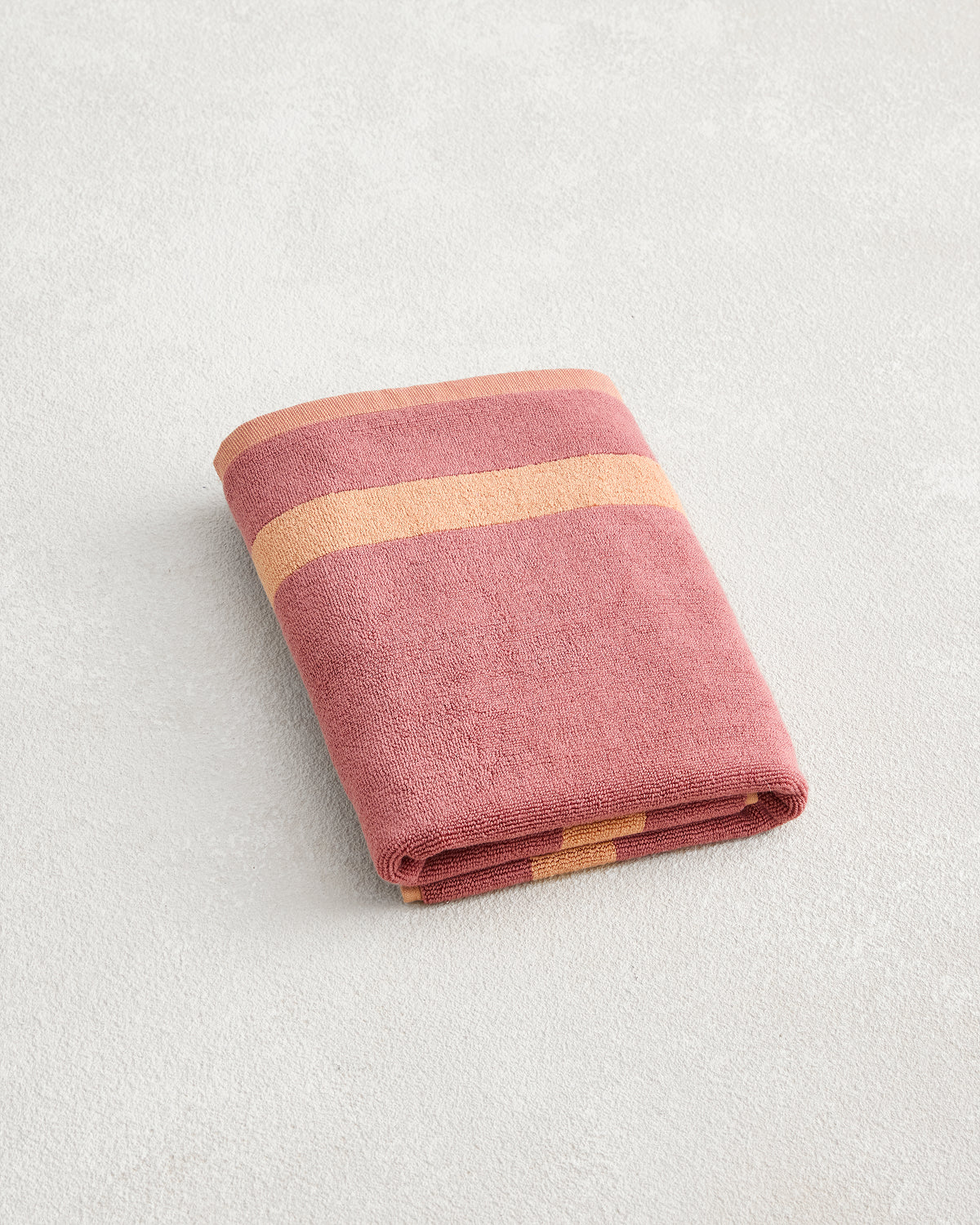 Terracotta & Pink Clay Two-Toned 100% Cotton Terry Bath Mat - Image 5