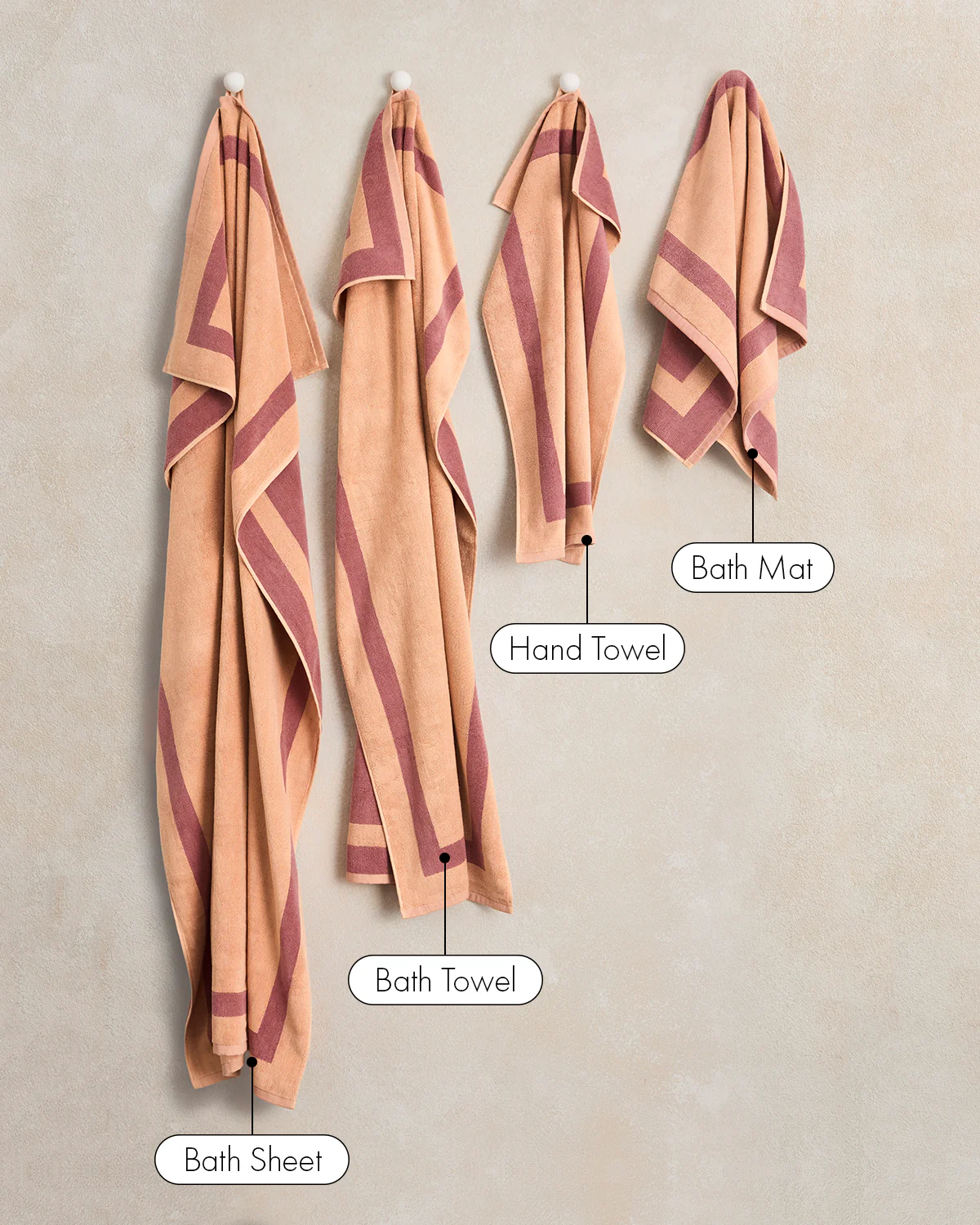 Terracotta & Pink Clay Two-Toned 100% Cotton Terry Bath Sheet - Image 8