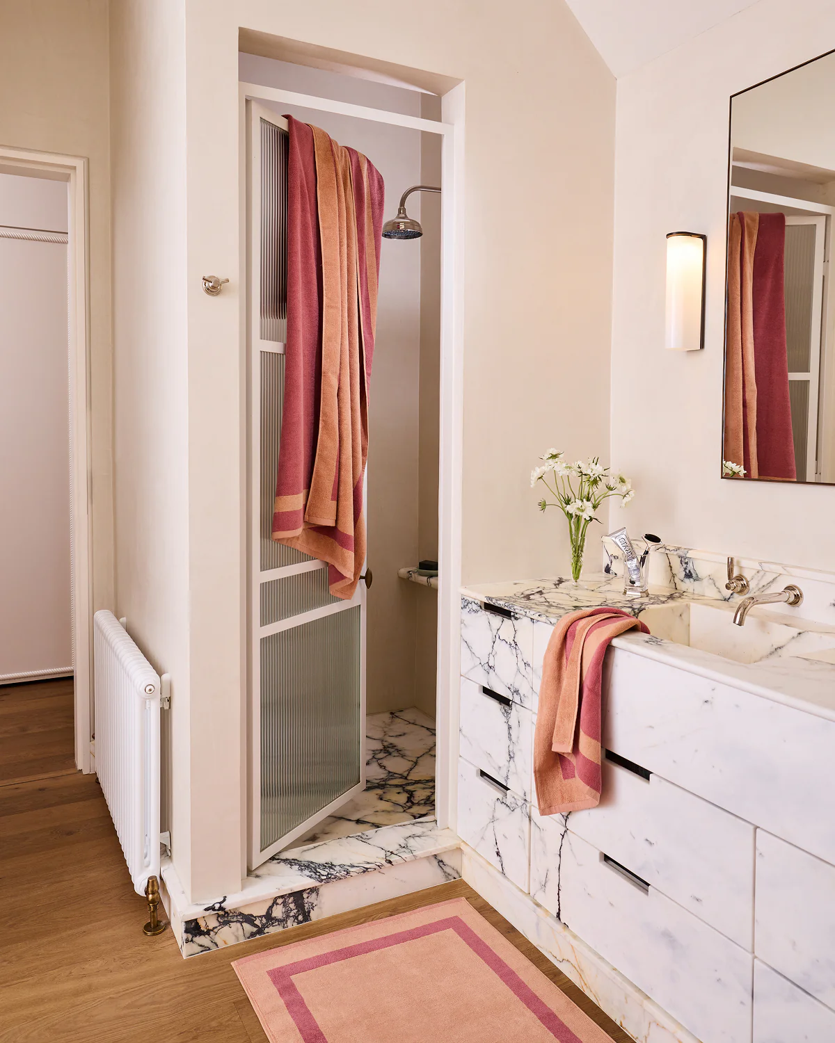 Terracotta & Pink Clay Two-Toned 100% Cotton Terry Bath Towel Bundle - Image 2