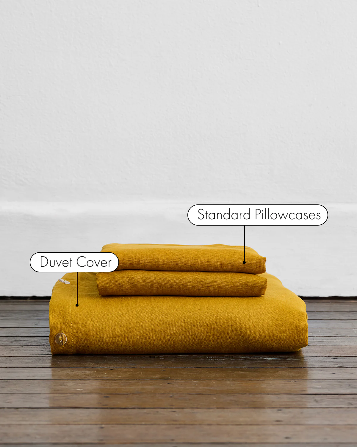 Turmeric 100% French Flax Linen Duvet Cover Set - Image 2