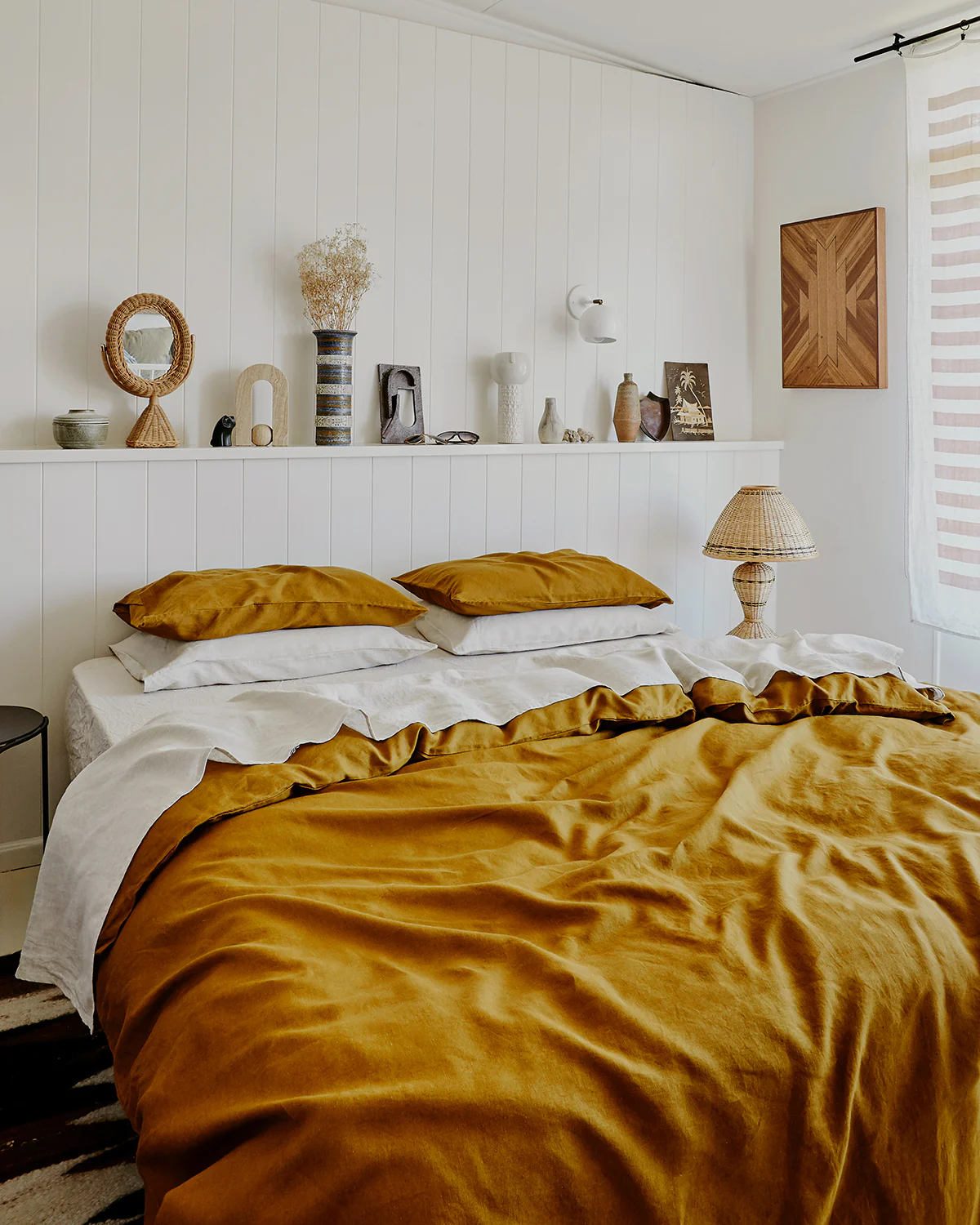 Turmeric 100% French Flax Linen Duvet Cover Set - Image 5