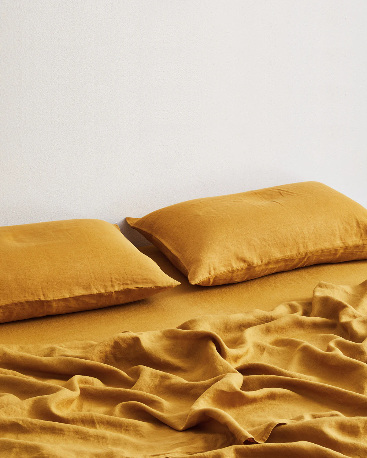 Turmeric 100% French Flax Linen Fitted Sheet - Image 3