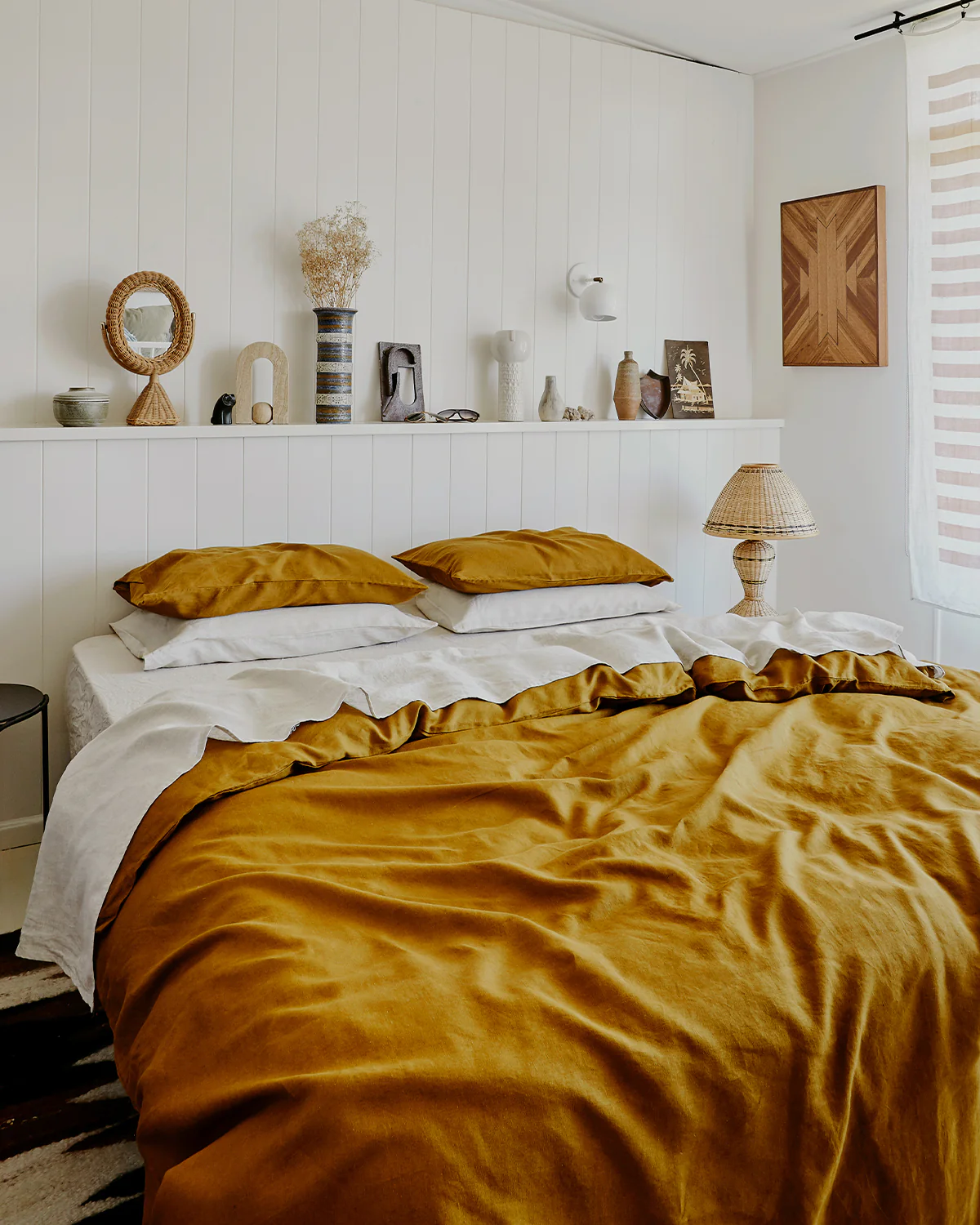 Turmeric 100% French Flax Linen King Pillowcases (Set of Two) - Image 3