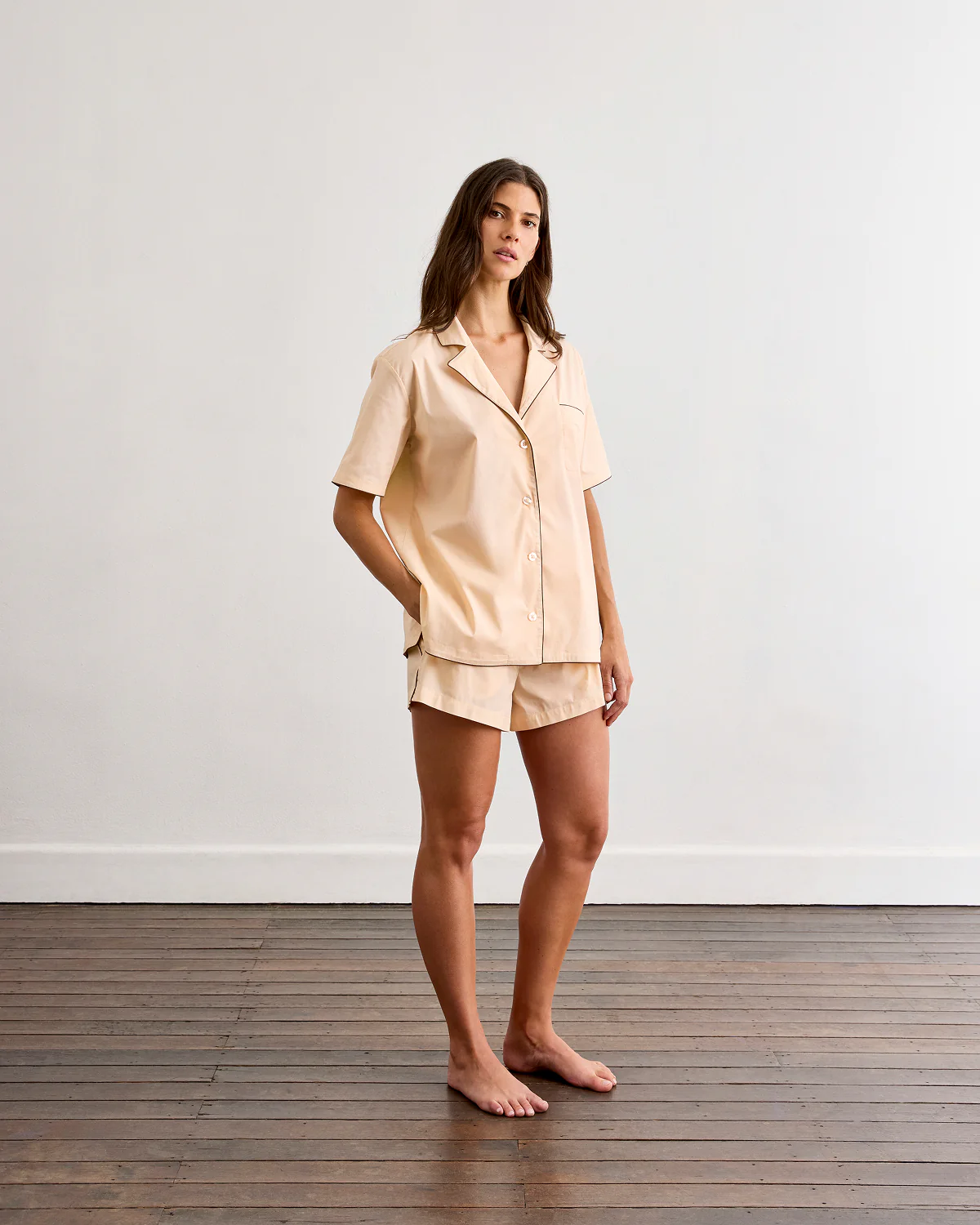 Vanilla & Espresso Piped Shorts - Image 4