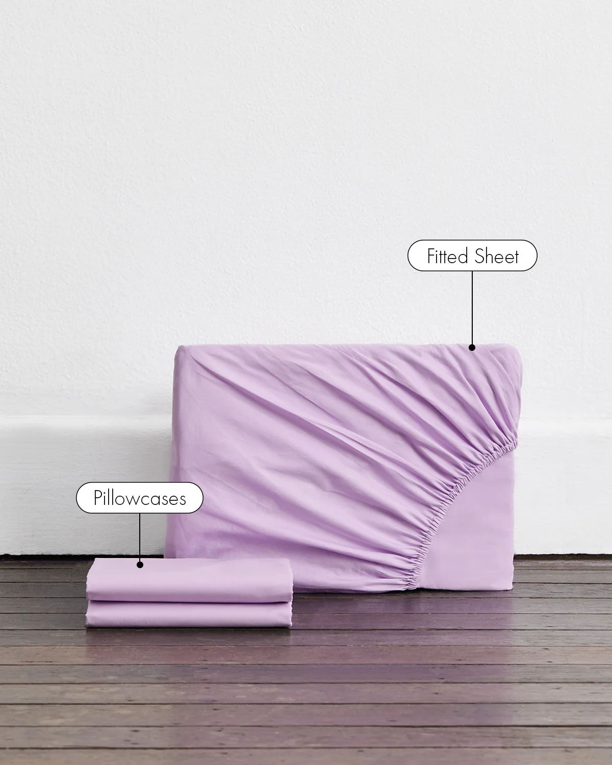 Violet 100% Organic Cotton Fitted Sheet Set - Image 2