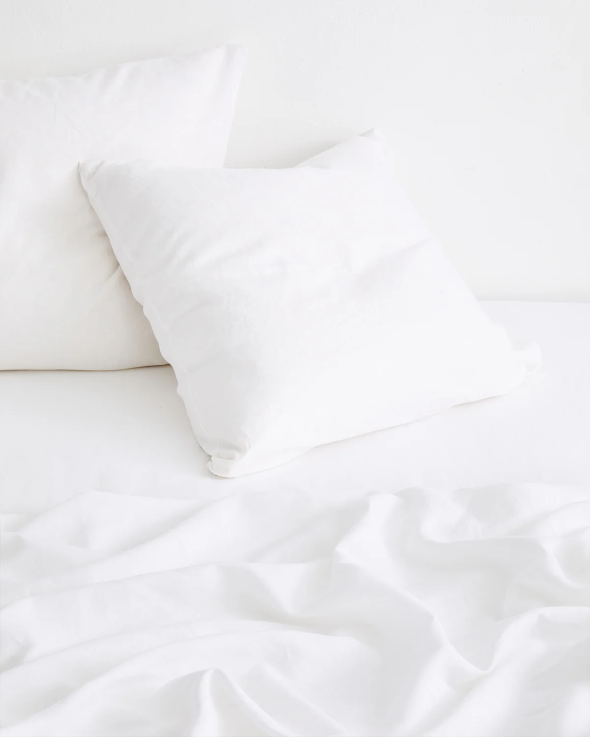 White 100% French Flax Linen European Pillowcases (Set of Two) - Image 2