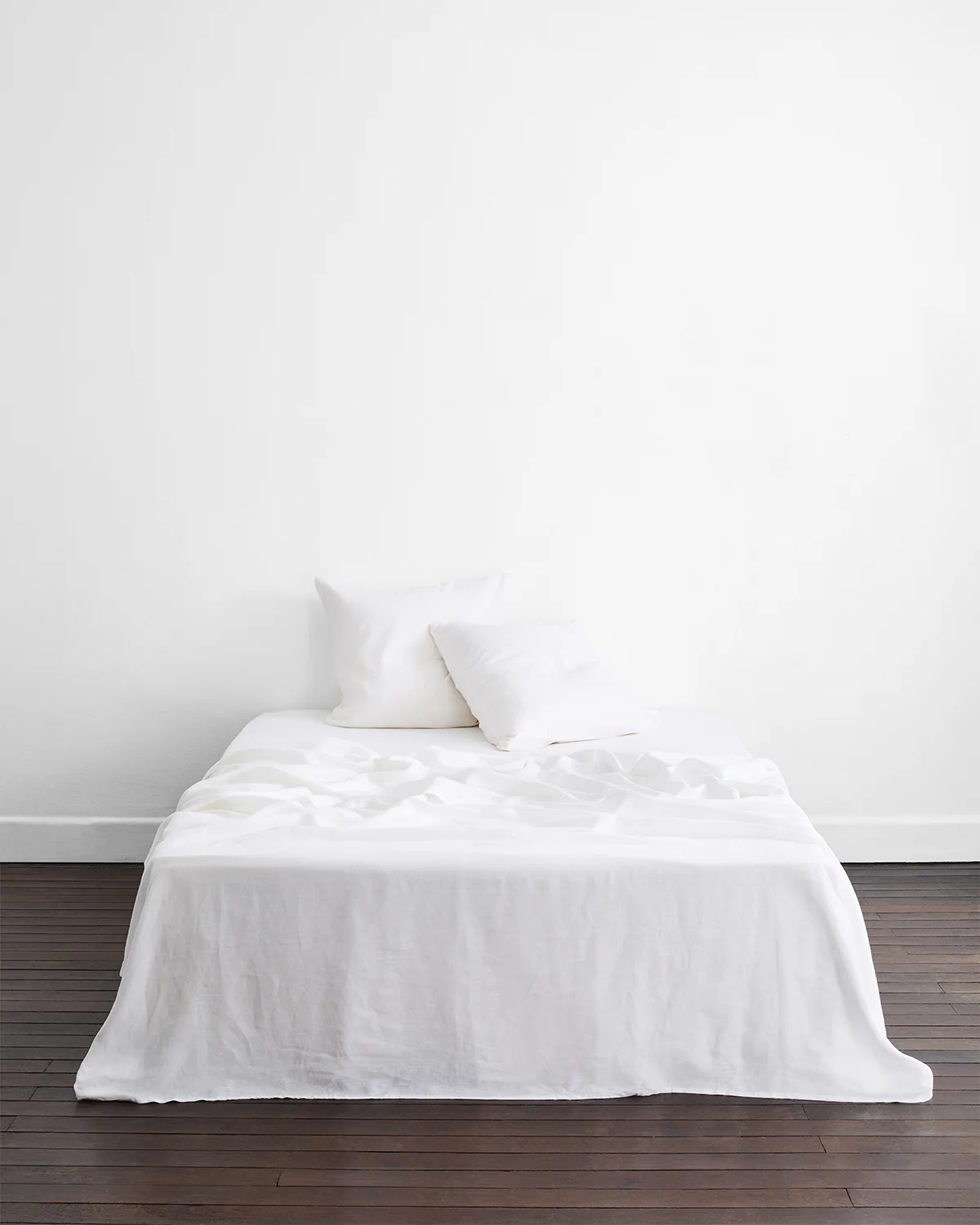 White 100% French Flax Linen European Pillowcases (Set of Two) - Image 3