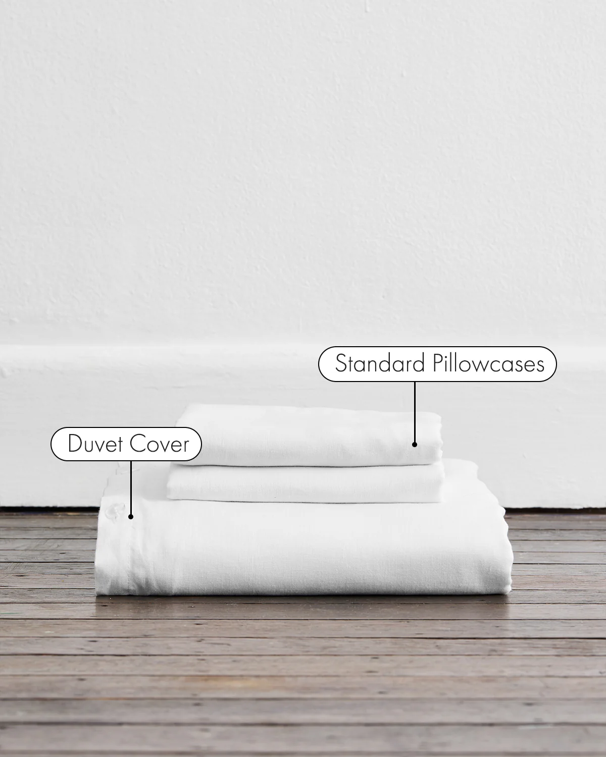 White 100% French Flax Linen Duvet Cover Set - Image 2