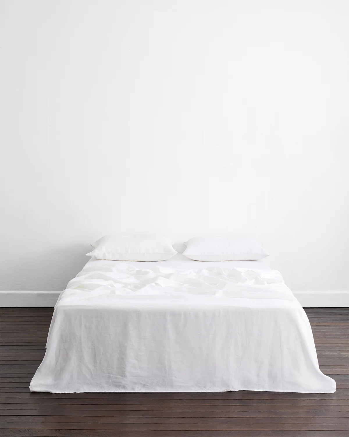 White 100% French Flax Linen King Pillowcases (Set of Two) - Image 2