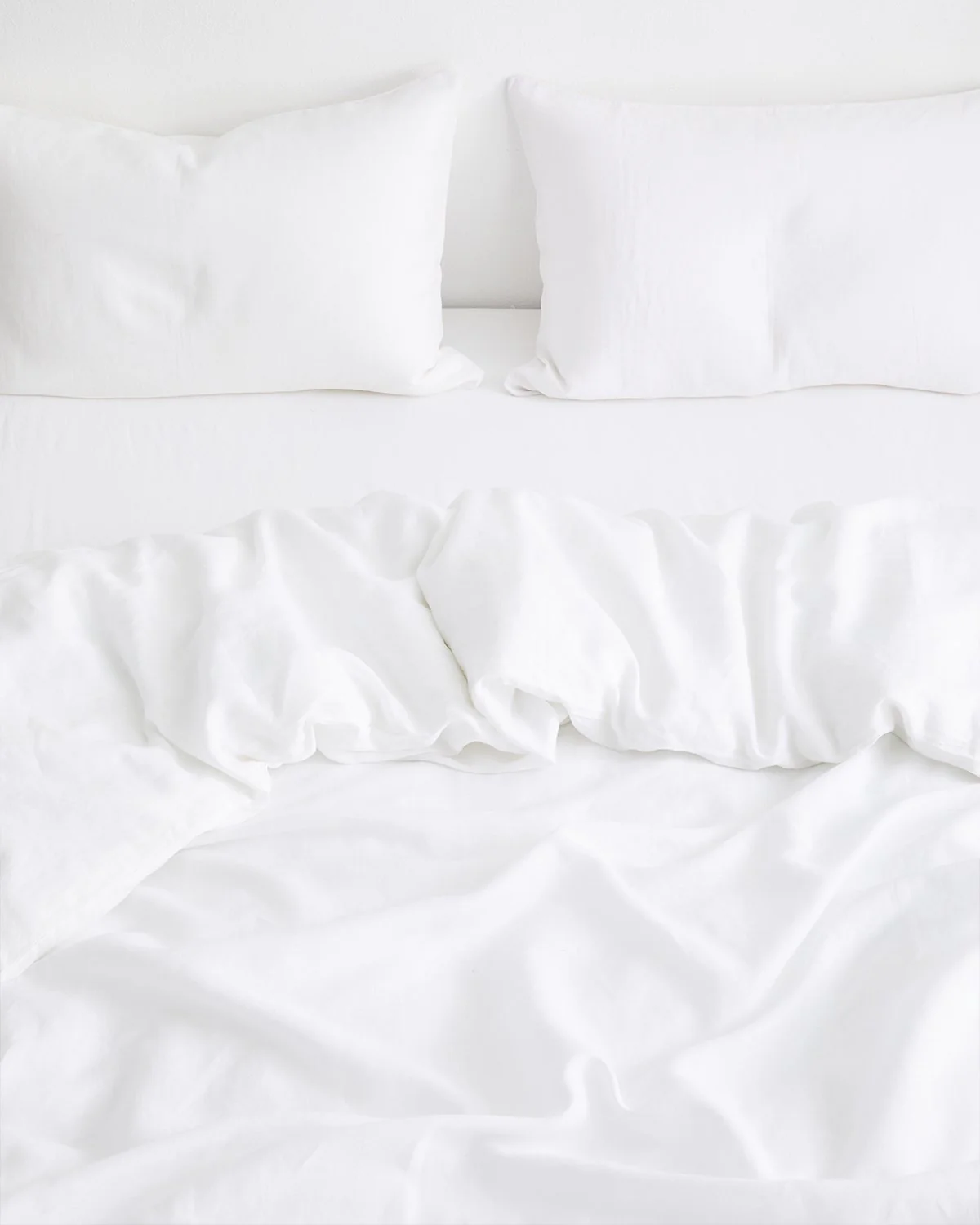 White 100% French Flax Linen Bedding Set - Image 4